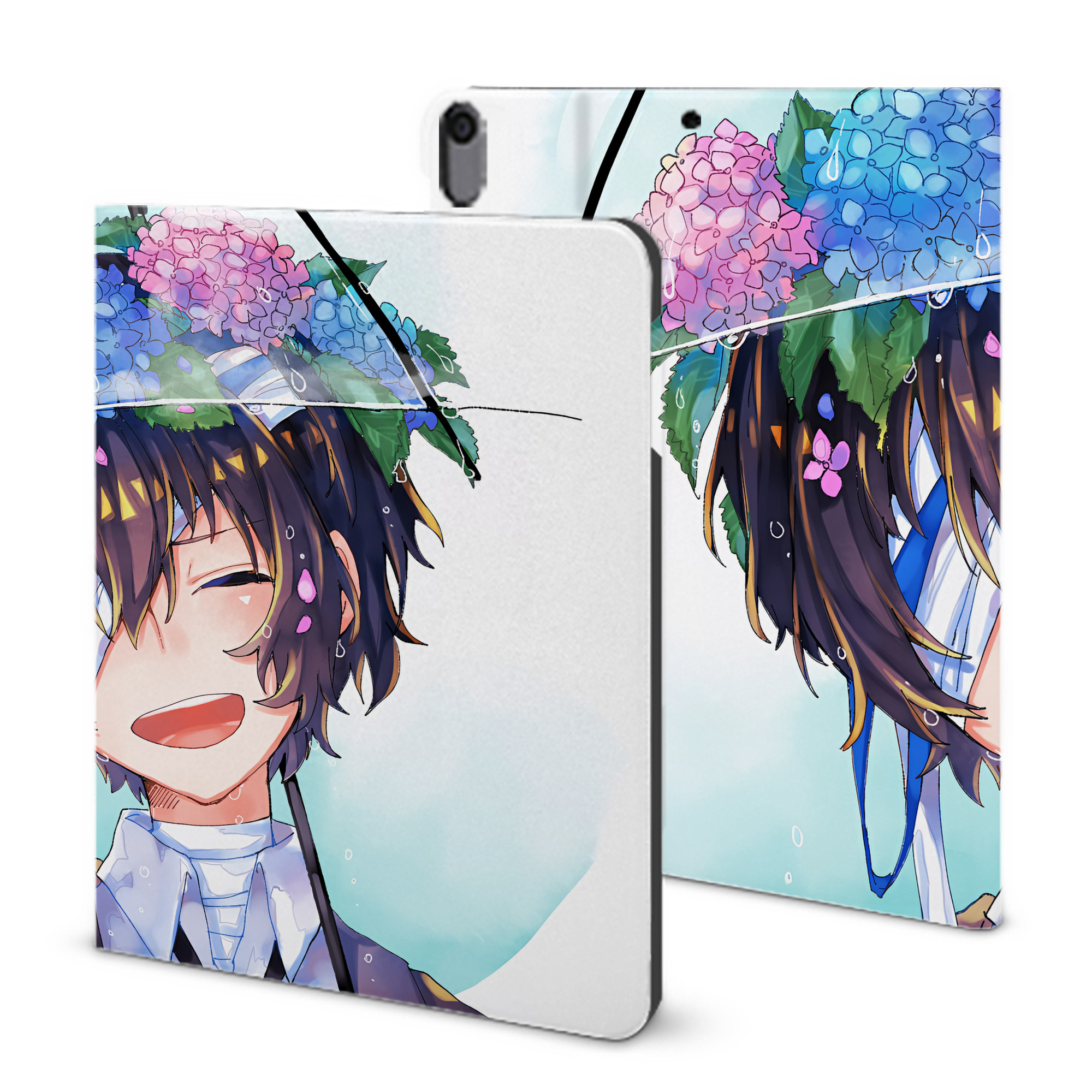 （画像用） 文豪ストレイドッグス Bungo Stray Dogs IPad ケース ブック型 PUレザー TPU 耐衝撃 軽量 薄型 ペン収納なし 全面保護 IPad 各モデル対応